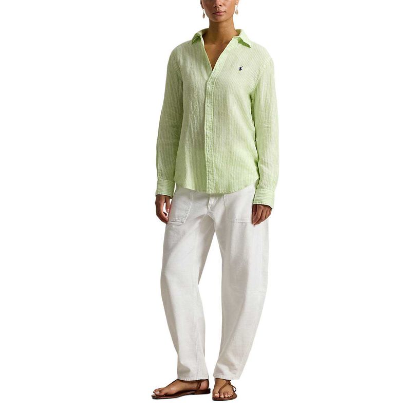 Polo Ralph Lauren Classic Fit Striped Linen Shirt image number 3